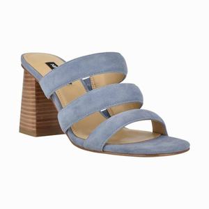 Nine West Yeat Heeled Slides - Blue - Ireland (NQ0524376)